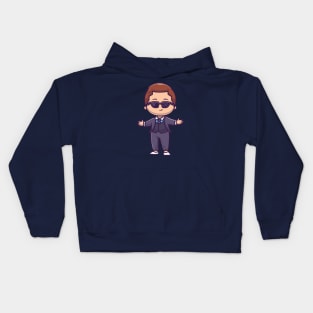 Cute Rich Boy Businessman Cartoon Kids Hoodie